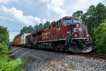 CP 8165 leads an intermodal north at LA 538 